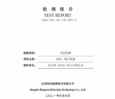 迈克斯（如东）化工有限公司（2021）恒安（综）字第（487）号迈克斯（如东）化工有限公司